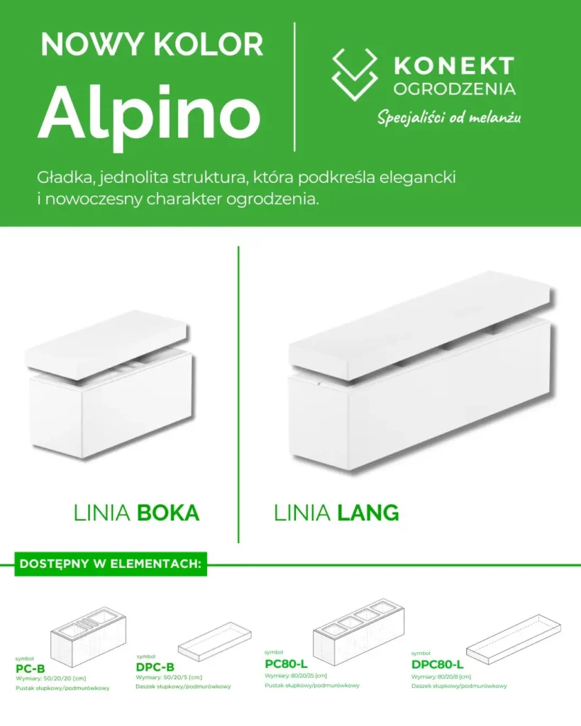 Alpino w bloczkach i rozmiarach