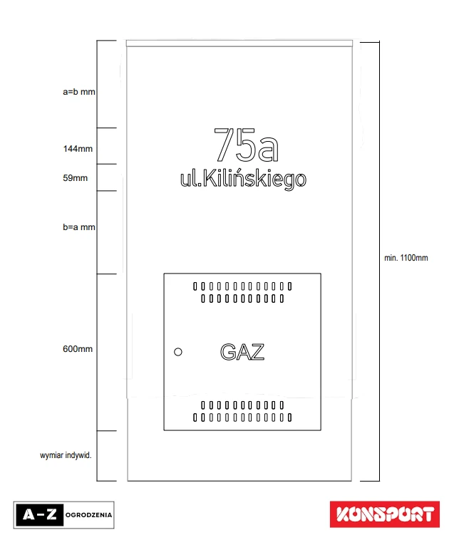 Wymiary eq gaz Konsport